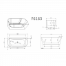 Ванна Frank F6163 Black/White 170x80 черная с белым пристенная