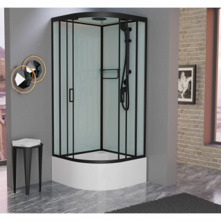 Душевая кабина Frank F400/2 М Black 100x100 матовое стекло, 20072