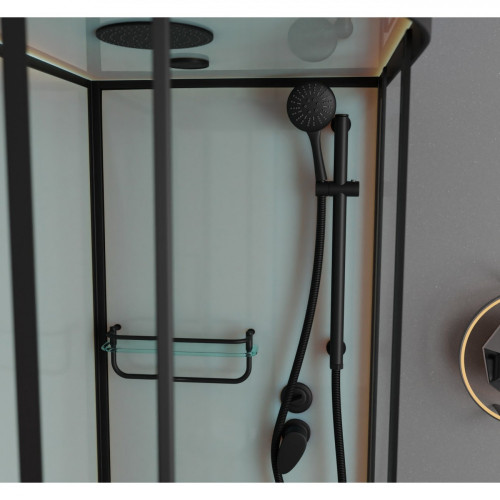 Душевая кабина Frank F412/1R М Black 120x80 матовое стекло, 20068