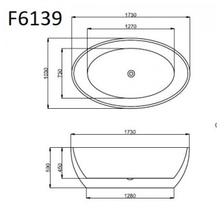 Ванна Frank F6139 173x103 отдельностоящая