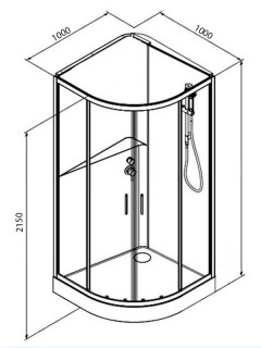 Душевая кабина Frank F400/2 М White 100x100 без крыши матовое стекло, 20035
