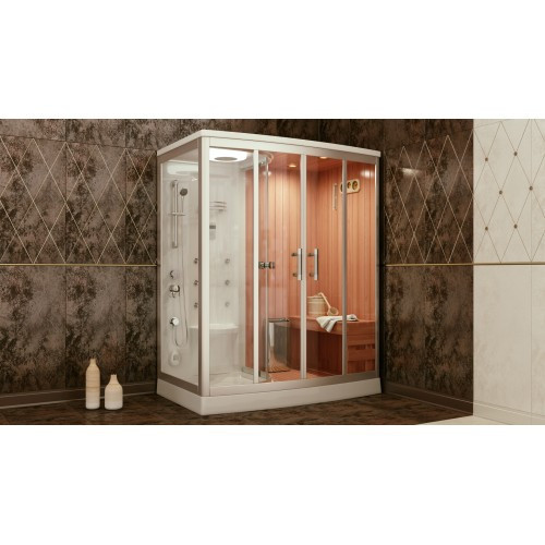 Кабина с финской сауной FRANK F916R 160x110x218 см правосторонняя, 2015119