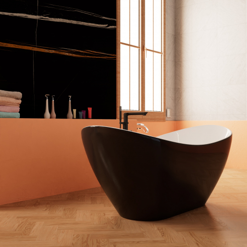 Ванна Frank F6107 Black/White 170x75 отдельностоящая, 12520