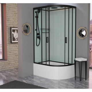 Душевая кабина Frank F412/2L Black 120x80 см, 151009