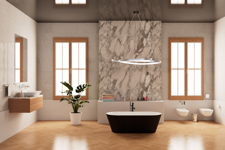 Ванна Frank F6103 Black/White 170x75 отдельностоящая, 12514