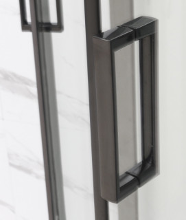 Душевая кабина Frank F408 М Black без крыши матовое стекло 80x80 см, 20041