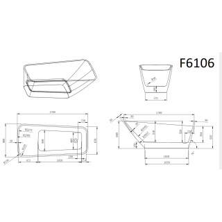 Ванна Frank F6106 White 170x80 отдельностоящая