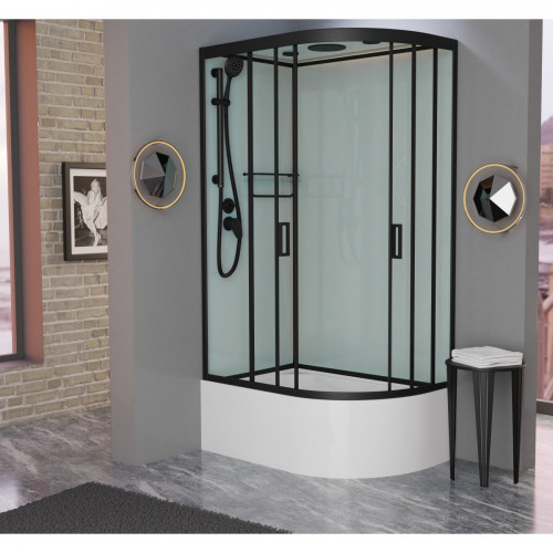 Душевая кабина Frank F412/2L М Black 120x80 матовое стекло, 20074