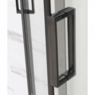 Душевая кабина Frank F412/2R М Black 120x80 без крыши матовое стекло, 20077