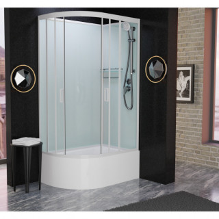 Душевая кабина Frank F412/2R М White 120x80 без крыши матовое стекло, 20039